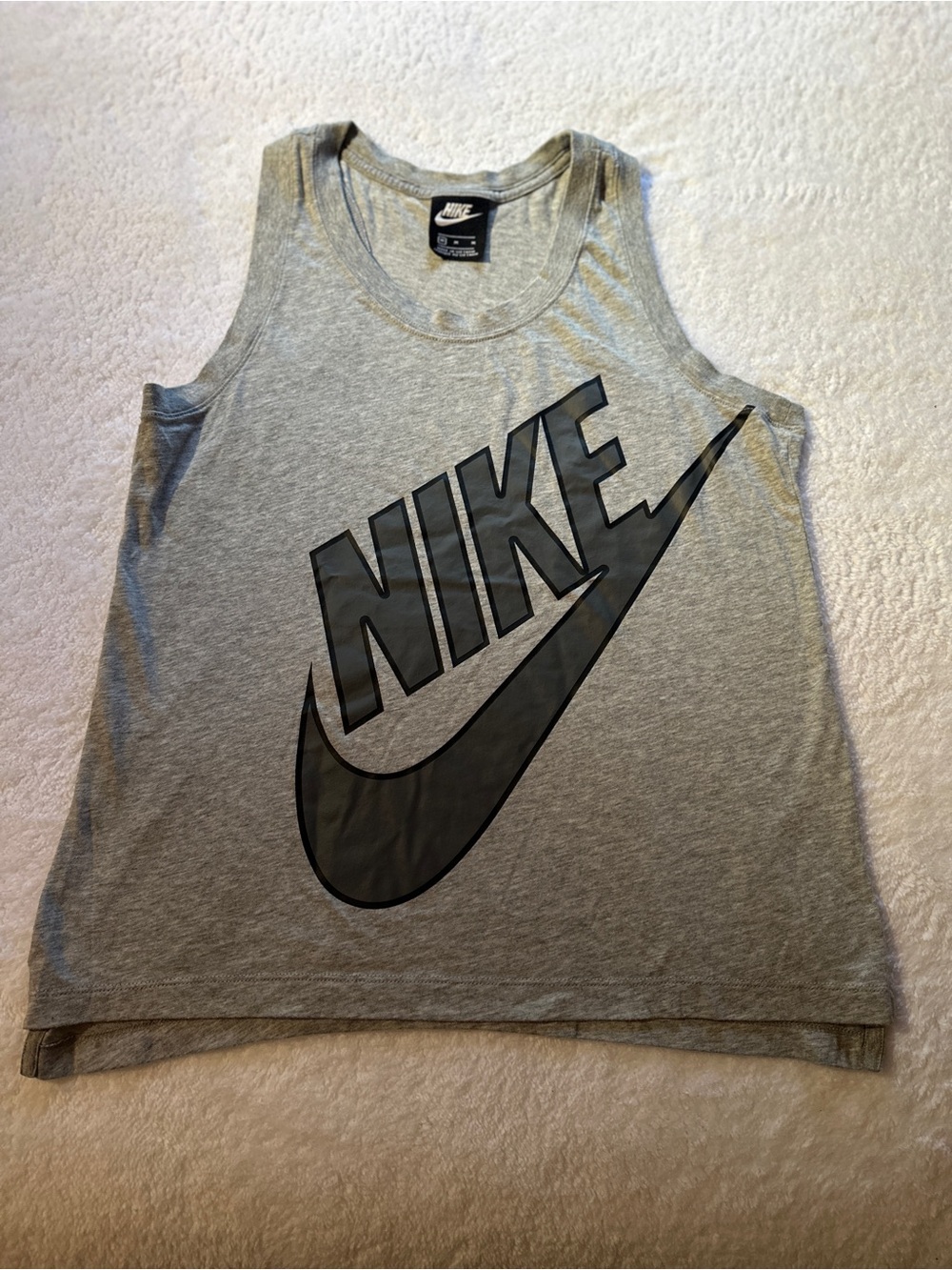Nike Grey Logo Racerback Tank Top Swoosh, Medium, Like new